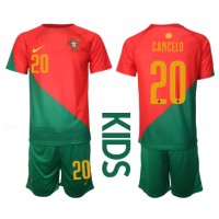 Portugali Joao Cancelo #20 Koti Peliasu Lasten MM-kisat 2022 Lyhythihainen (+ Lyhyet housut)